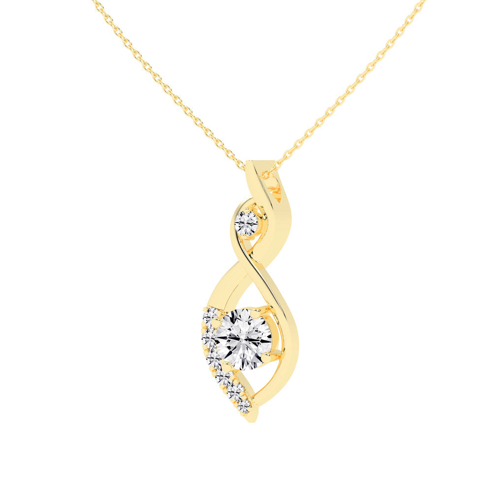 Quiesa Infinity round cut Delicate lab diamond Pendant