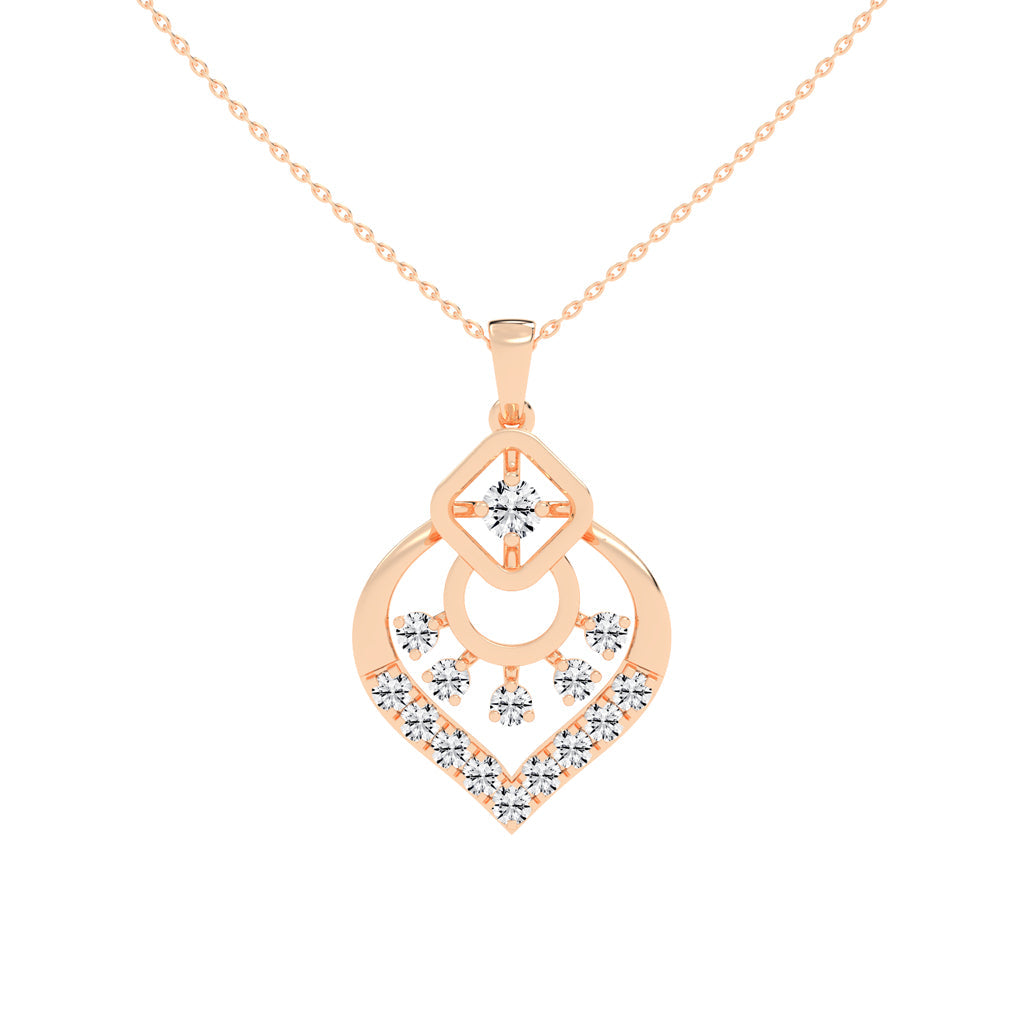 Tessara Geometric round cut casual lab diamond Pendant