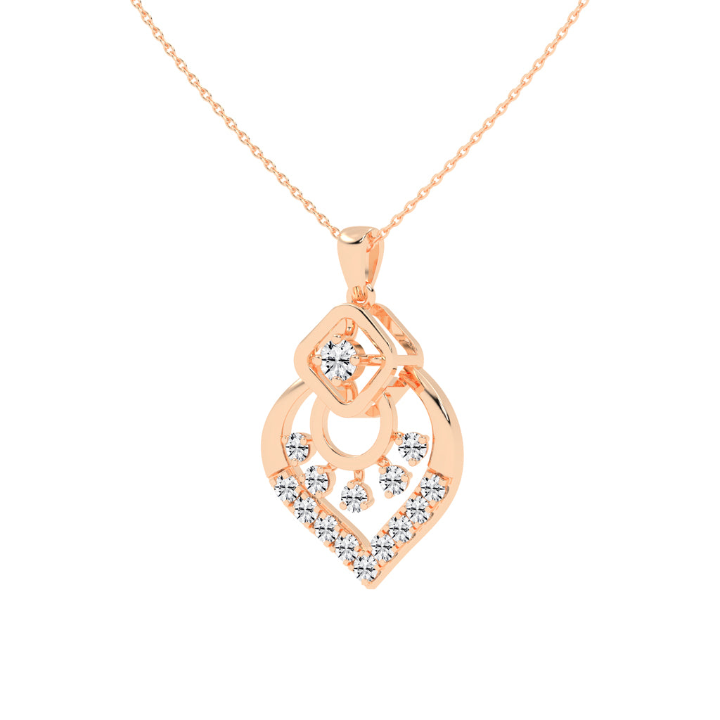 Tessara Geometric round cut casual lab diamond Pendant