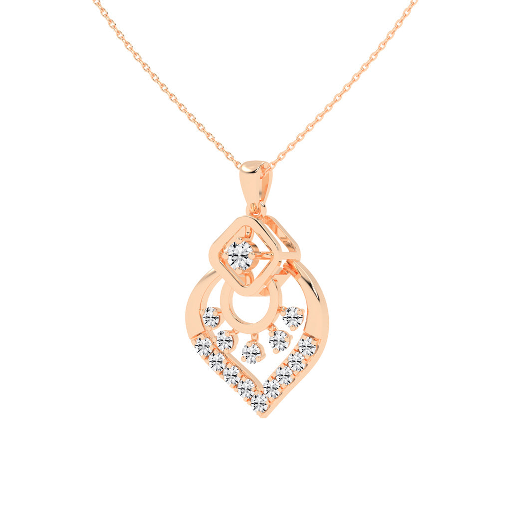 Tessara Geometric round cut casual lab diamond Pendant