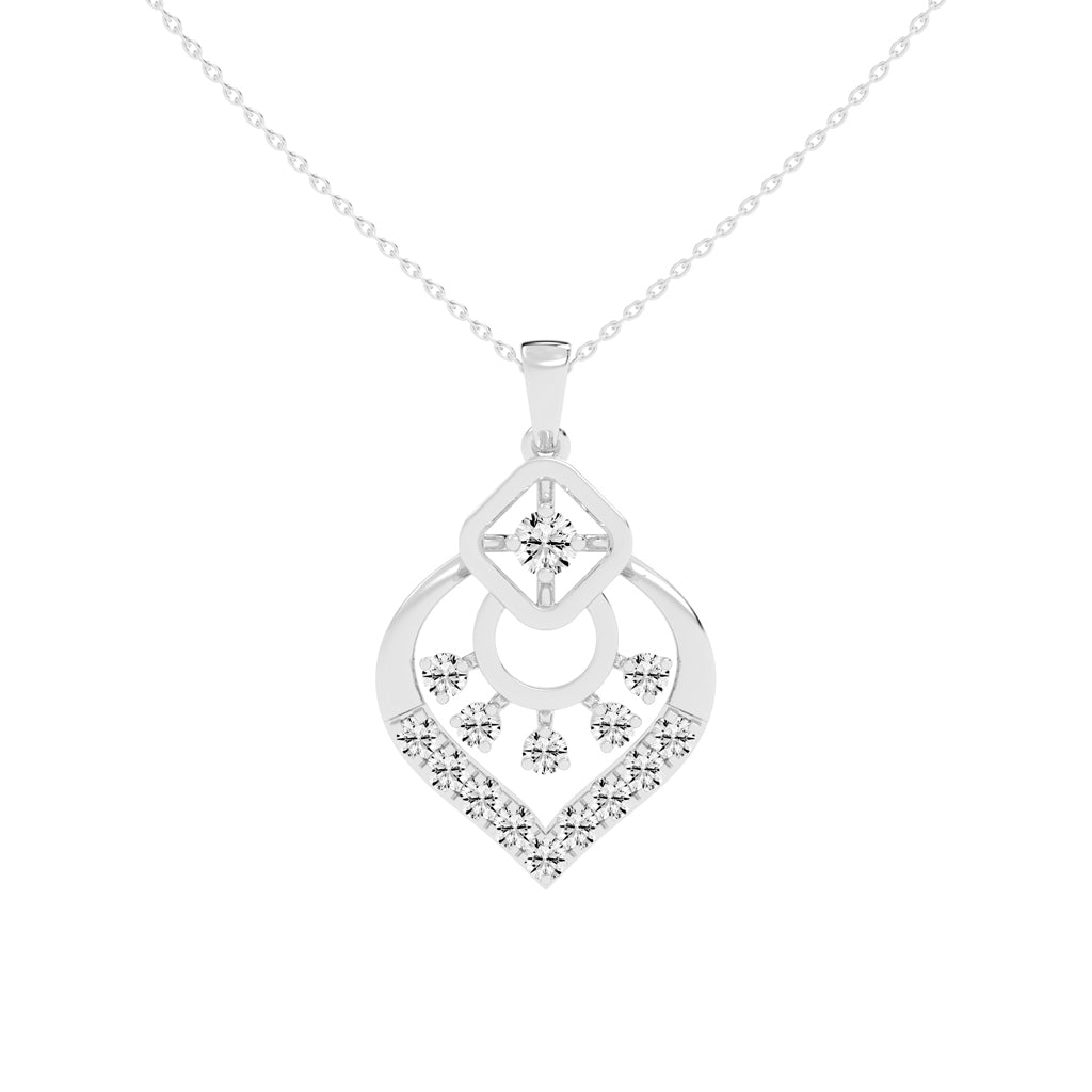 Tessara Geometric round cut casual lab diamond Pendant