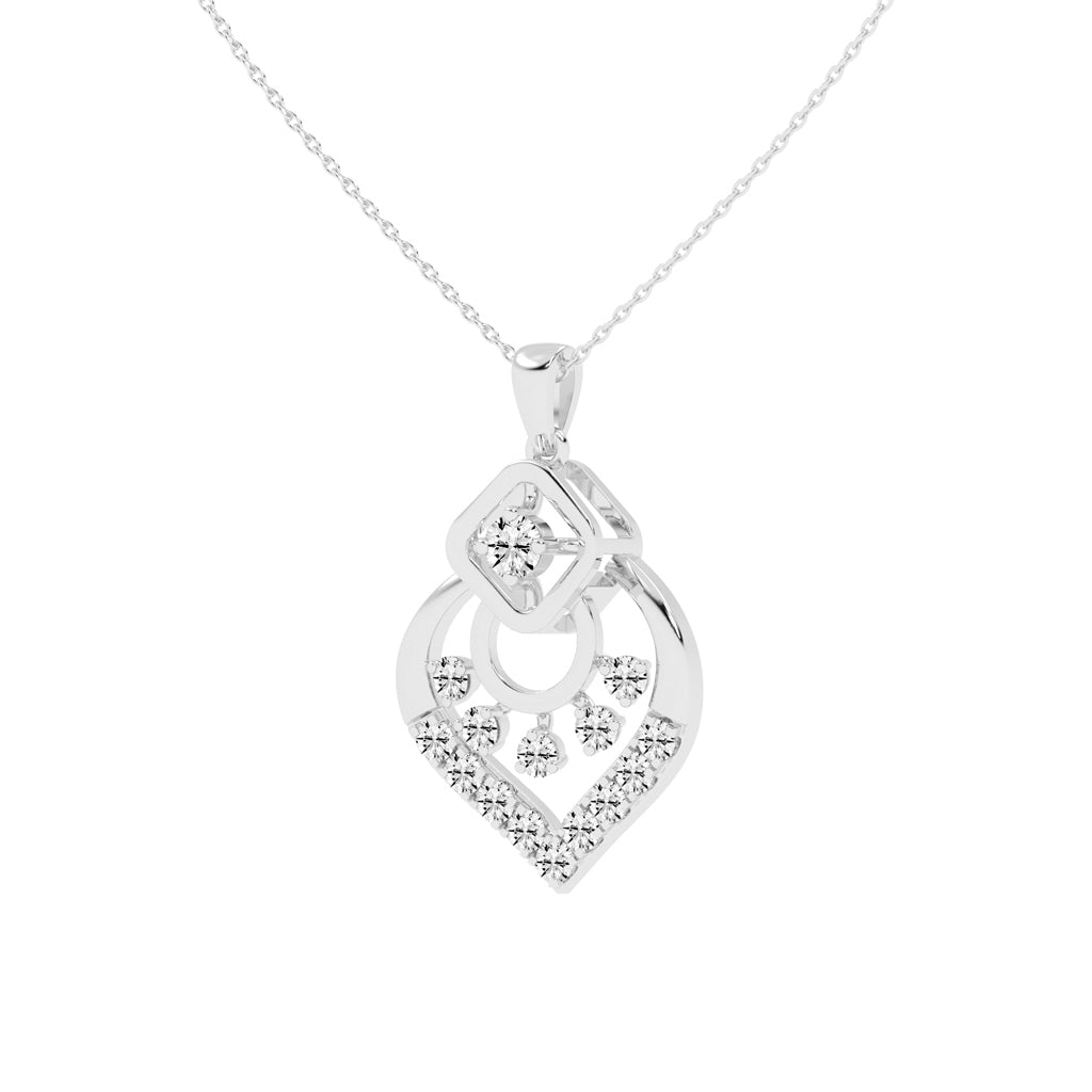 Tessara Geometric round cut casual lab diamond Pendant
