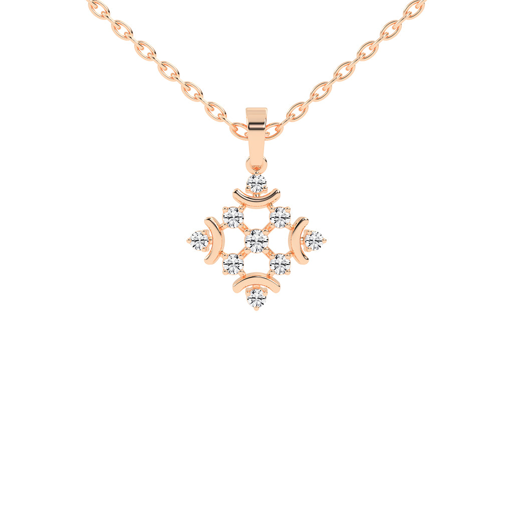 Adelina Snowflake round cut casual lab diamond Pendant