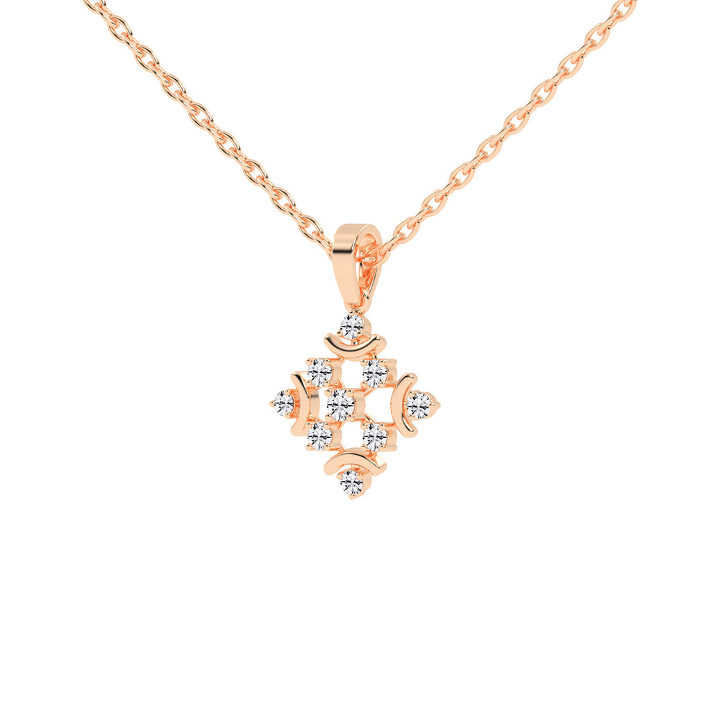 Adelina Snowflake round cut casual lab diamond Pendant