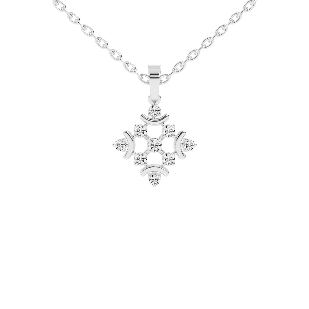 Adelina Snowflake round cut casual lab diamond Pendant