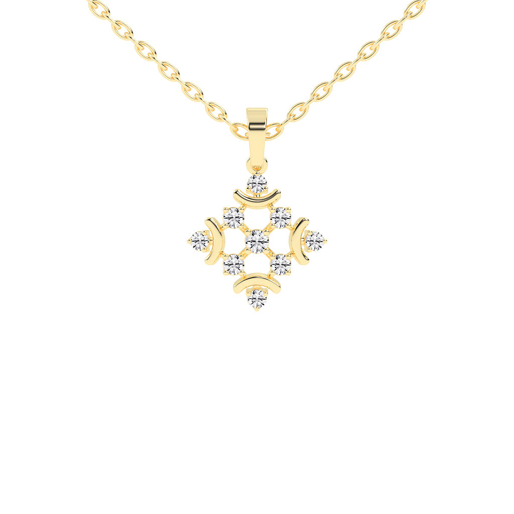 Adelina Snowflake round cut casual lab diamond Pendant