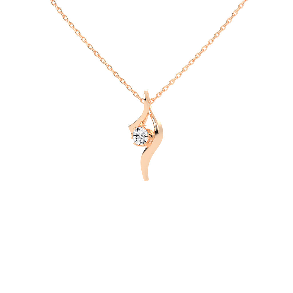 Serena ribbon round cut Delicate lab diamond Pendant