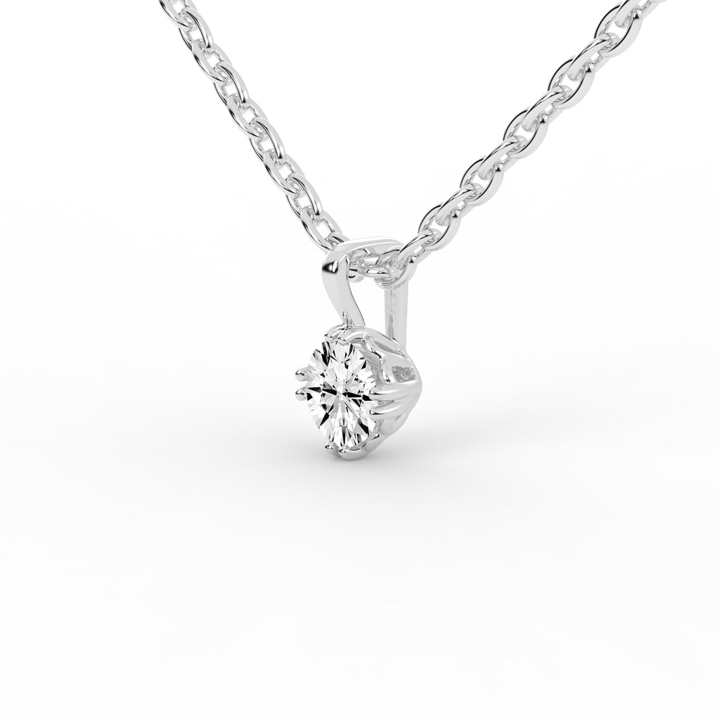 0.50 Ct Round Shape Gold Solitaire Pendants