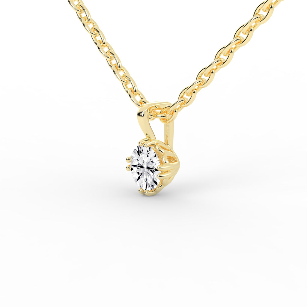 0.50 Ct Round Shape Gold Solitaire Pendants
