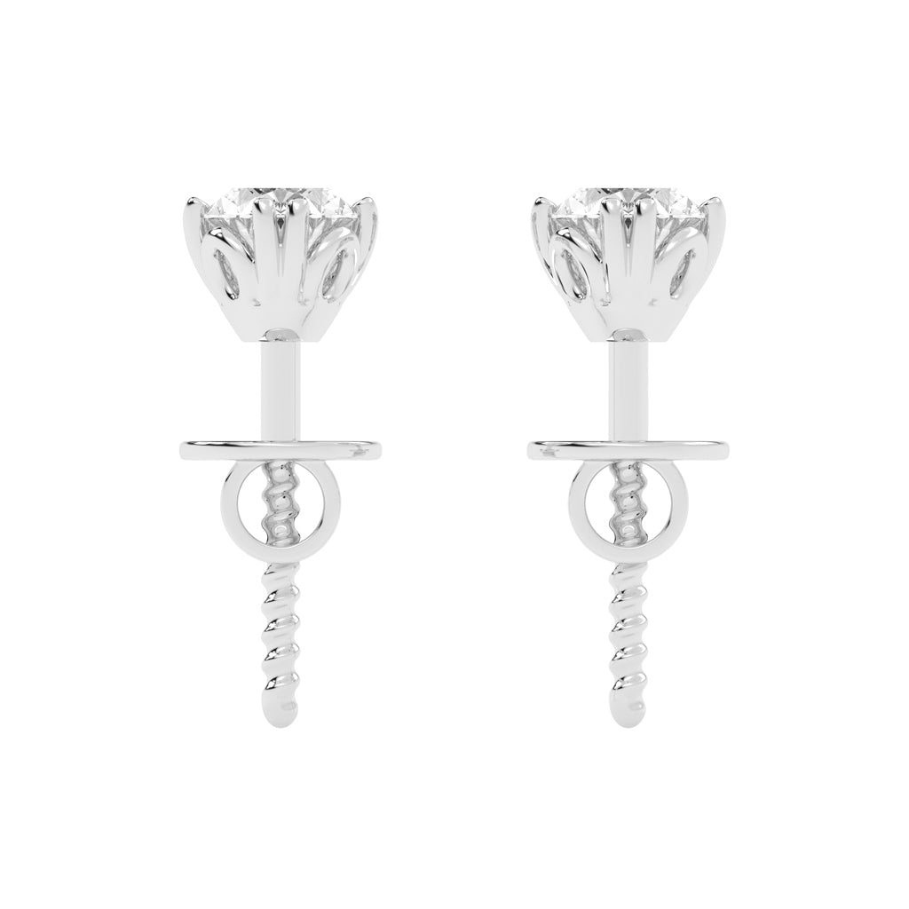 0.25Ct Oval Shape Gold Solitaire Studs Earrings