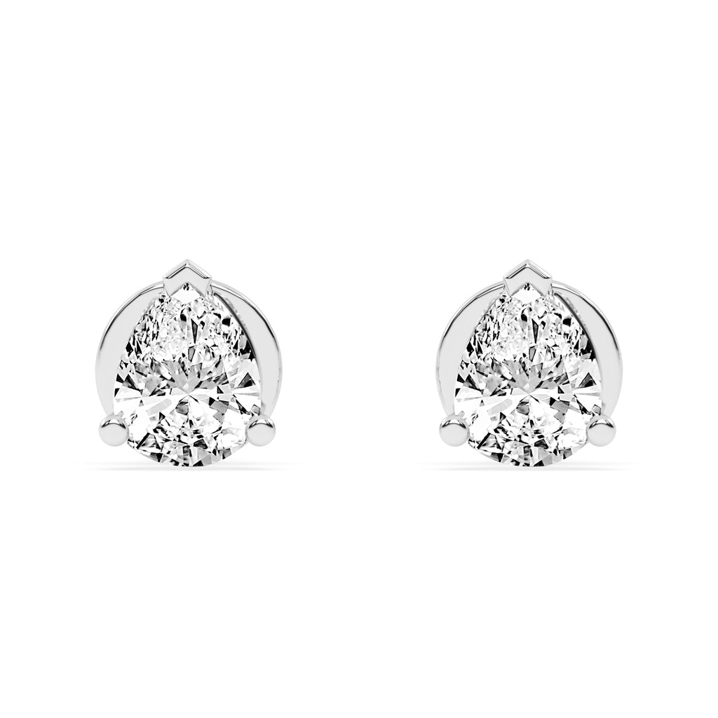 0.25Ct Pear Shape Yellow Gold Solitaire Studs Earrings