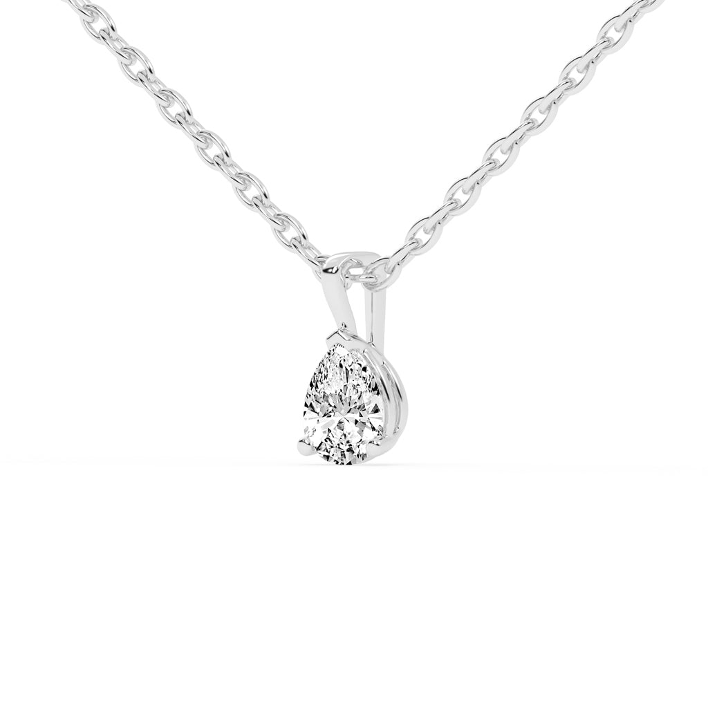 0.5Ct Pear Shape Yellow Gold Solitaire Pendants