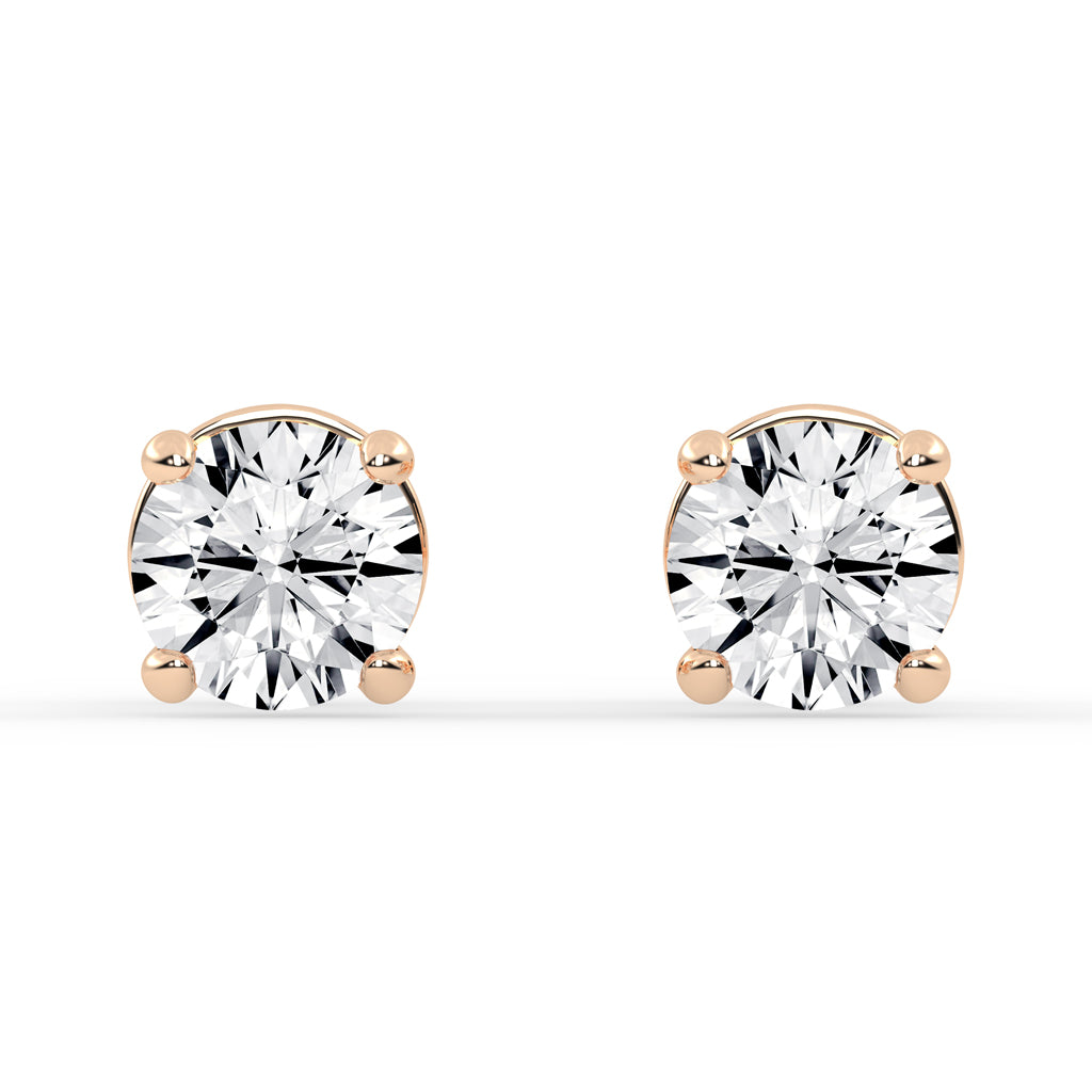 0.75Ct Round Shape Gold Solitaire 0.75Ct Round Shape Gold Solitaire Studs