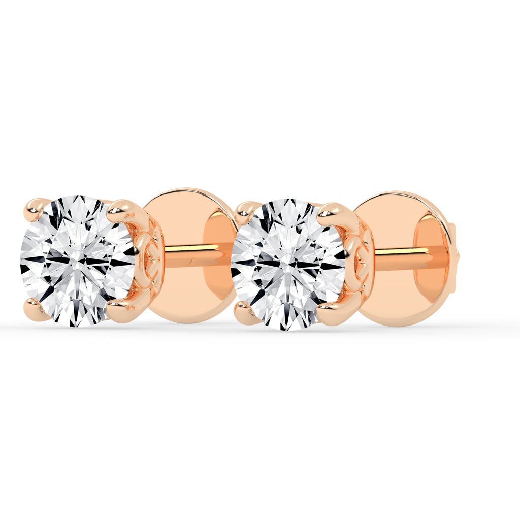0.75Ct Round Shape Gold Solitaire 0.75Ct Round Shape Gold Solitaire Studs