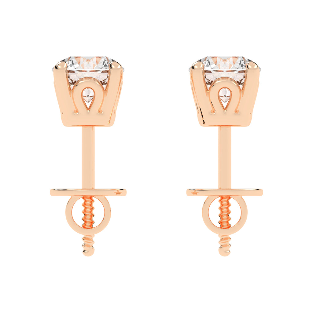 0.75Ct Round Shape Gold Solitaire 0.75Ct Round Shape Gold Solitaire Studs