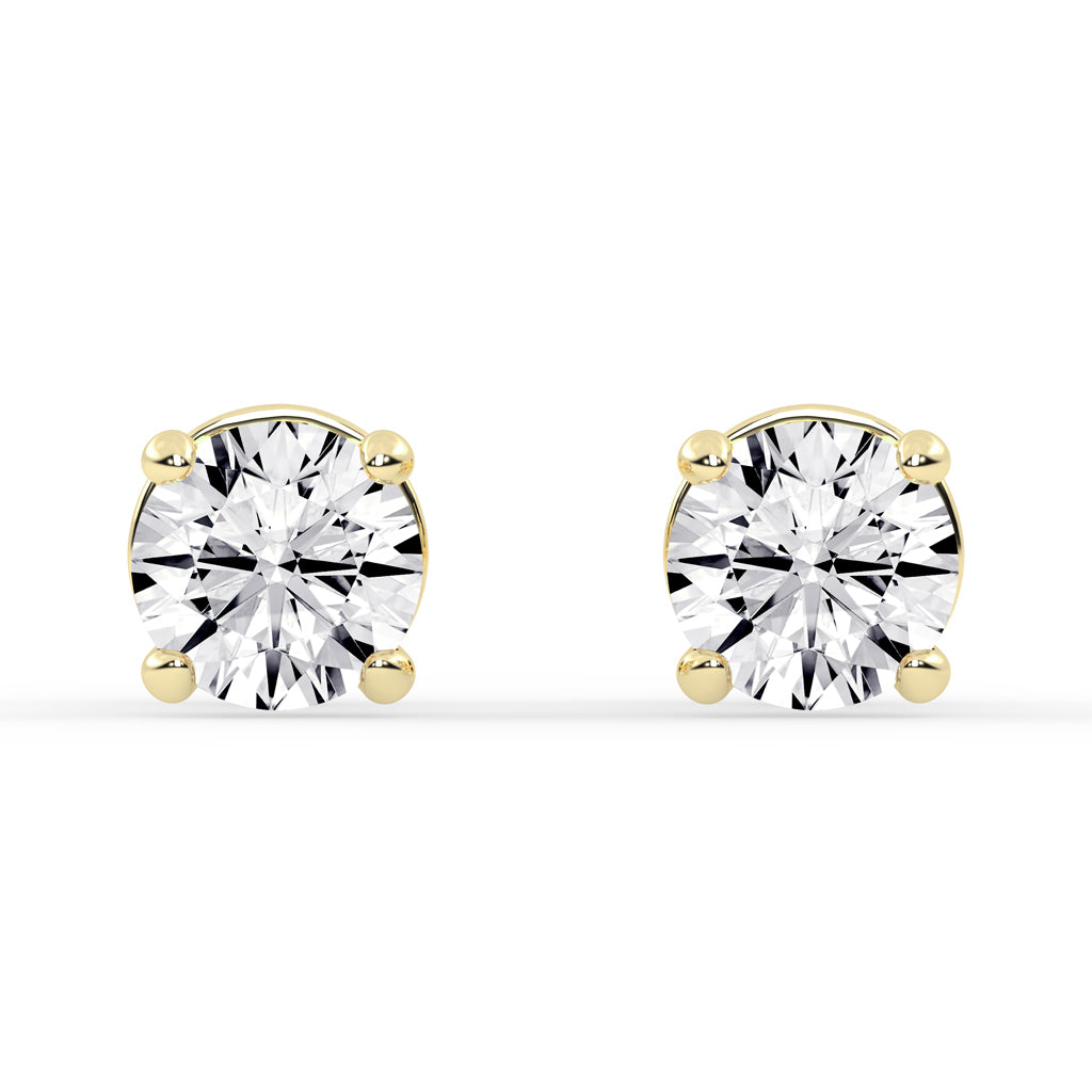 0.75Ct Round Shape Gold Solitaire 0.75Ct Round Shape Gold Solitaire Studs
