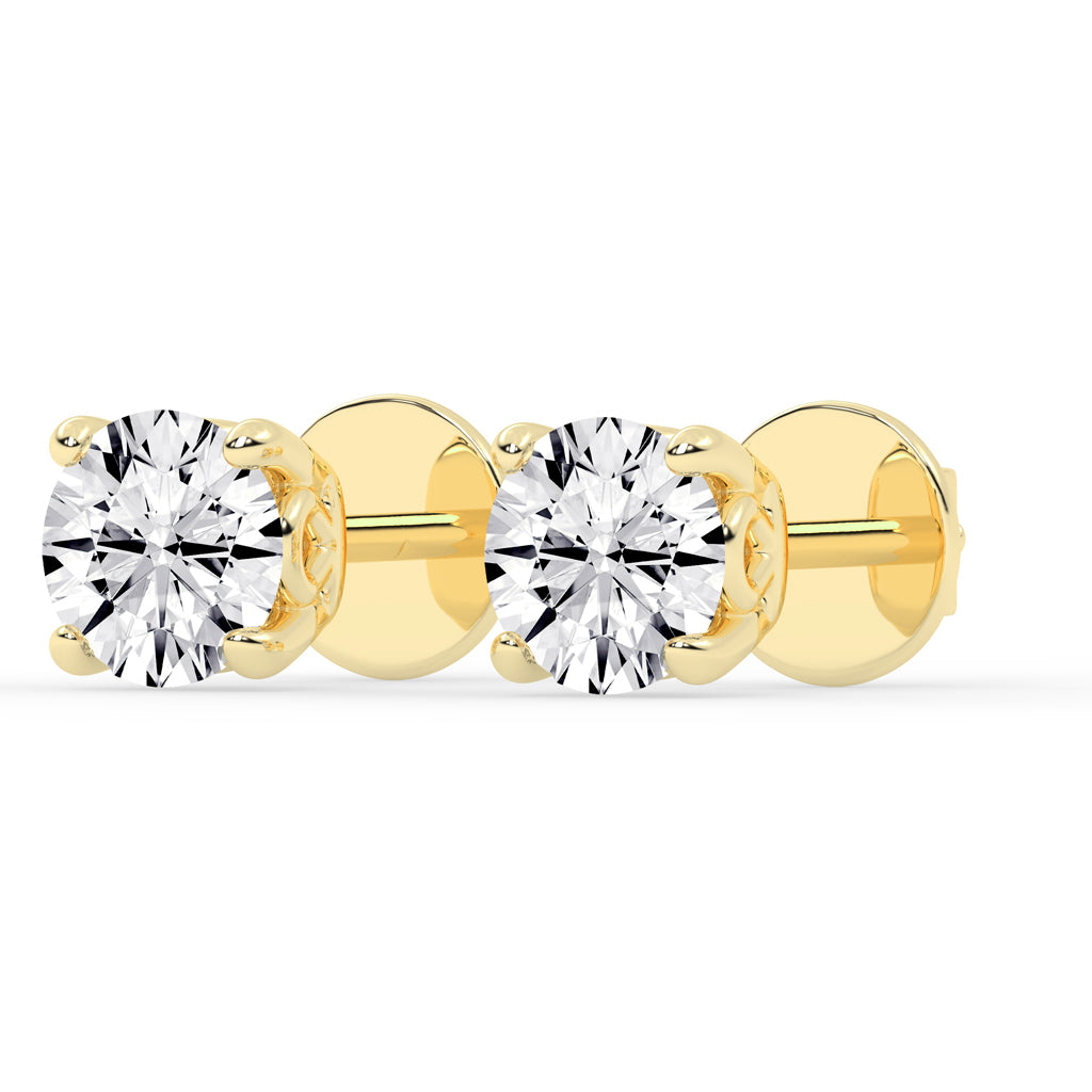 0.75Ct Round Shape Gold Solitaire 0.75Ct Round Shape Gold Solitaire Studs