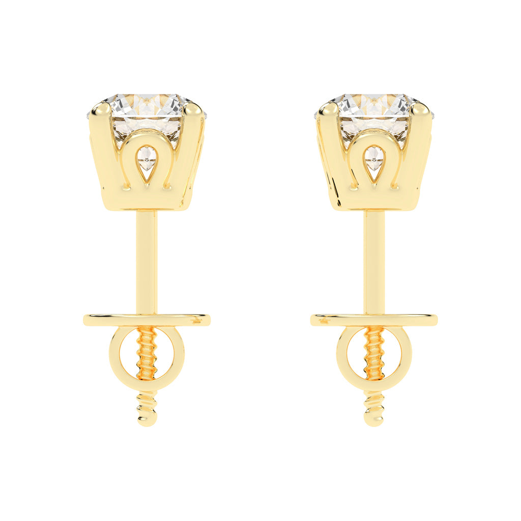 0.75Ct Round Shape Gold Solitaire 0.75Ct Round Shape Gold Solitaire Studs
