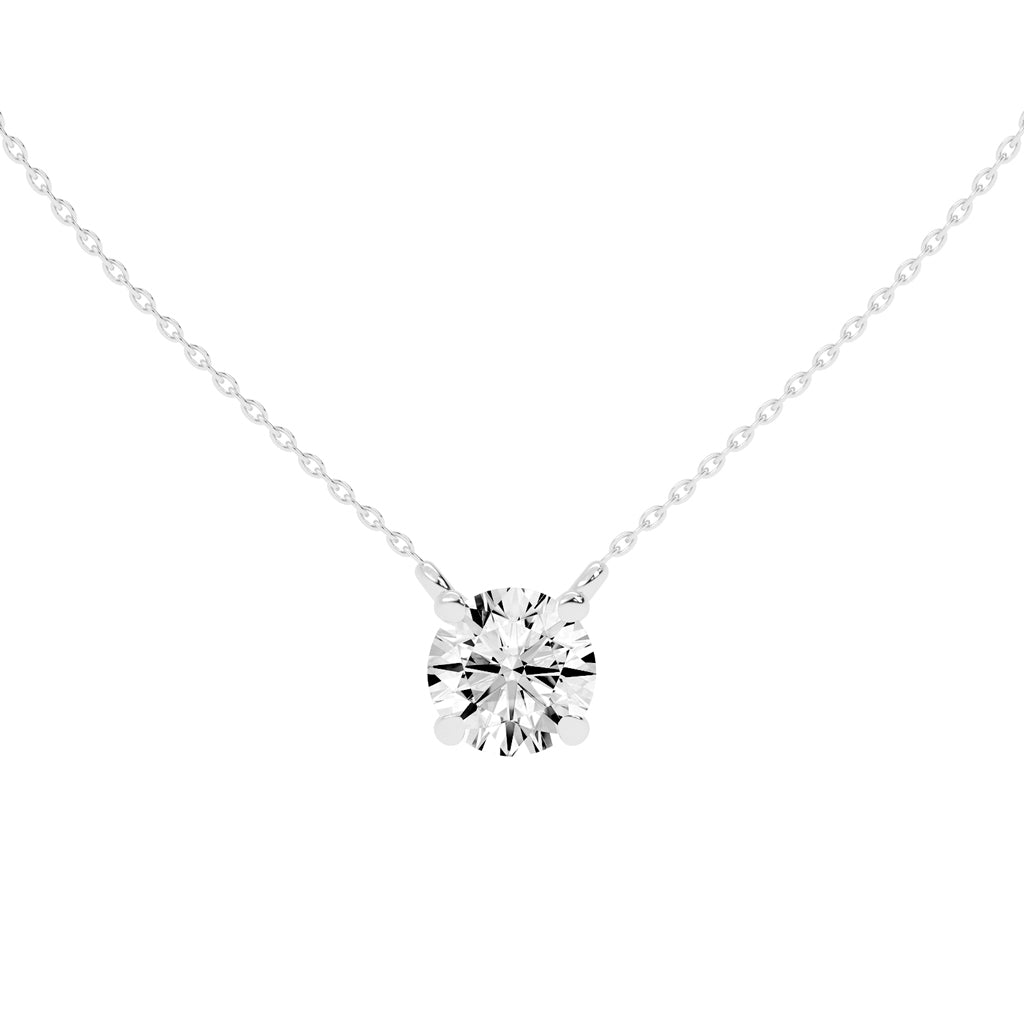 1.5Ct Round Shape Rose Gold Solitaire Pendants