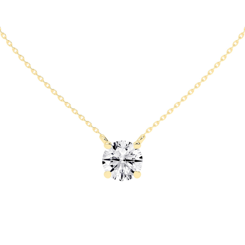 1.5Ct Round Shape Rose Gold Solitaire Pendants