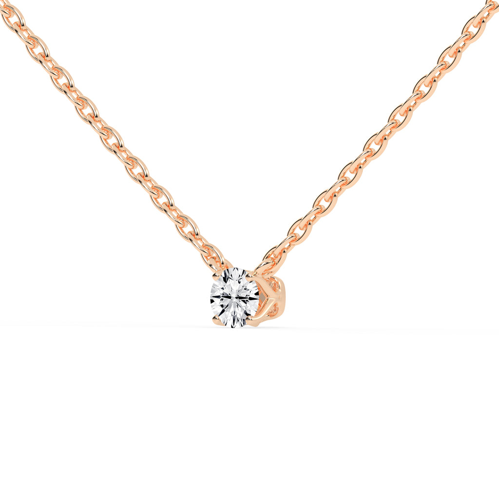 0.50 Ct Round Shape Gold Solitaire Pendants