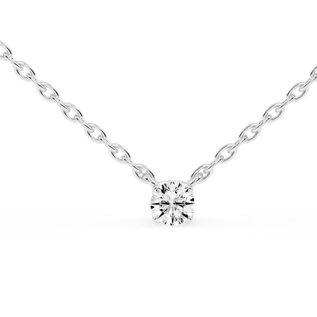 0.50 Ct Round Shape Gold Solitaire Pendants