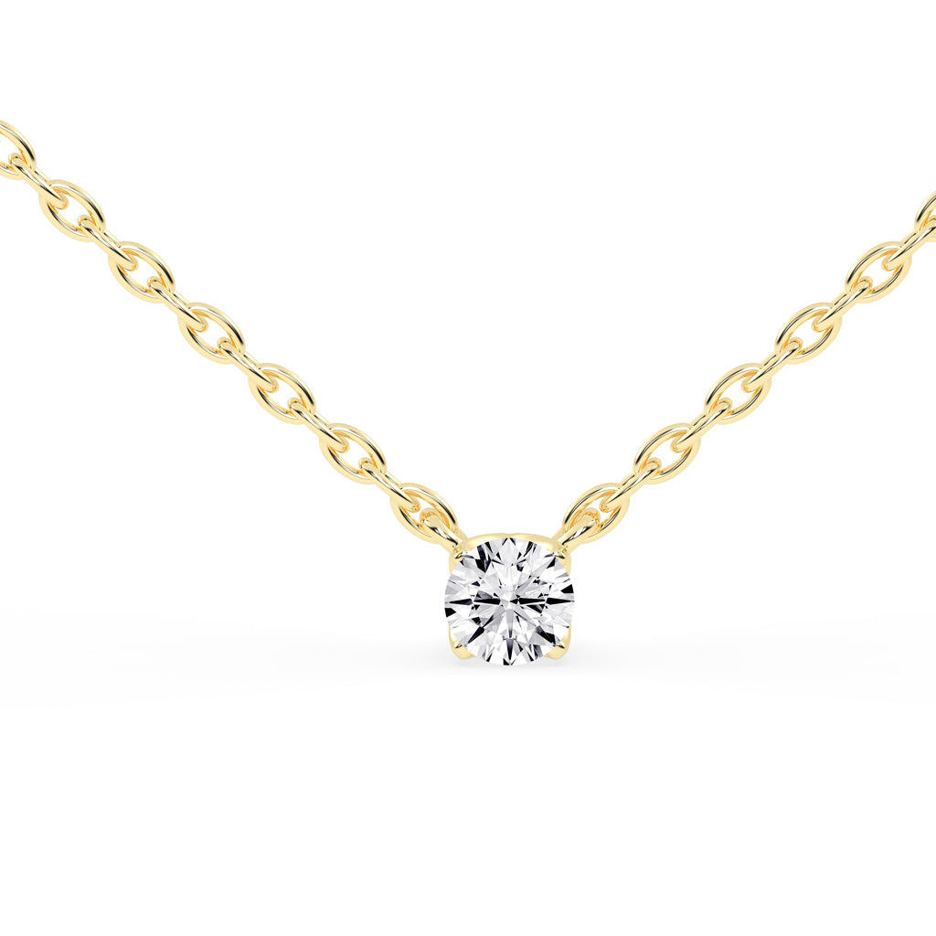 0.50 Ct Round Shape Gold Solitaire Pendants