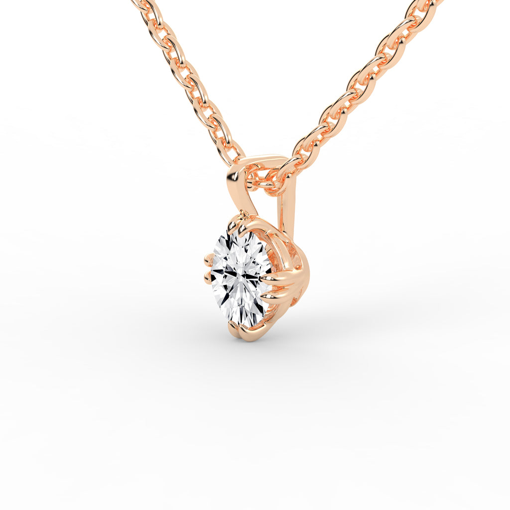 1Ct Round Shape Gold Solitaire Pendants