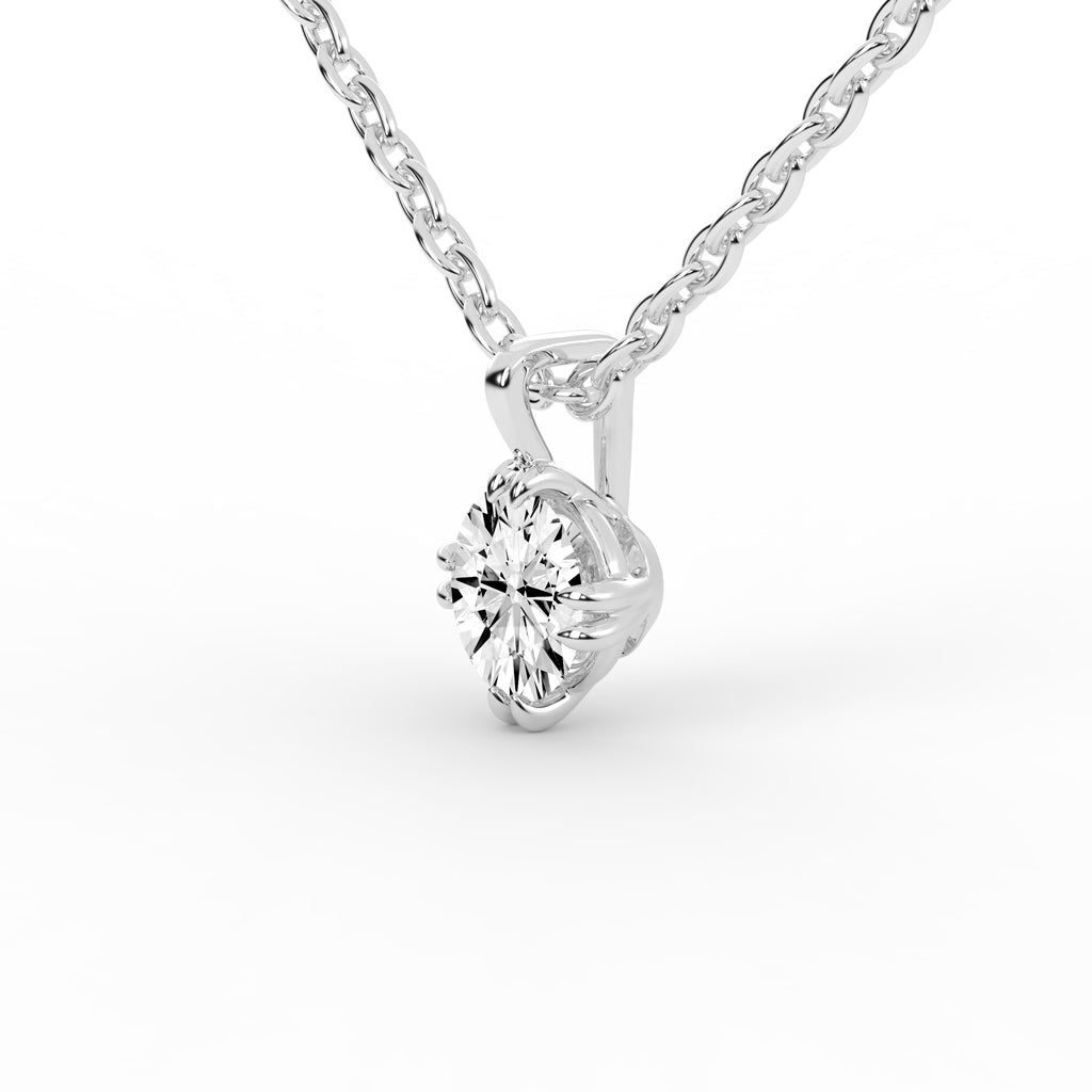 1Ct Round Shape Gold Solitaire Pendants