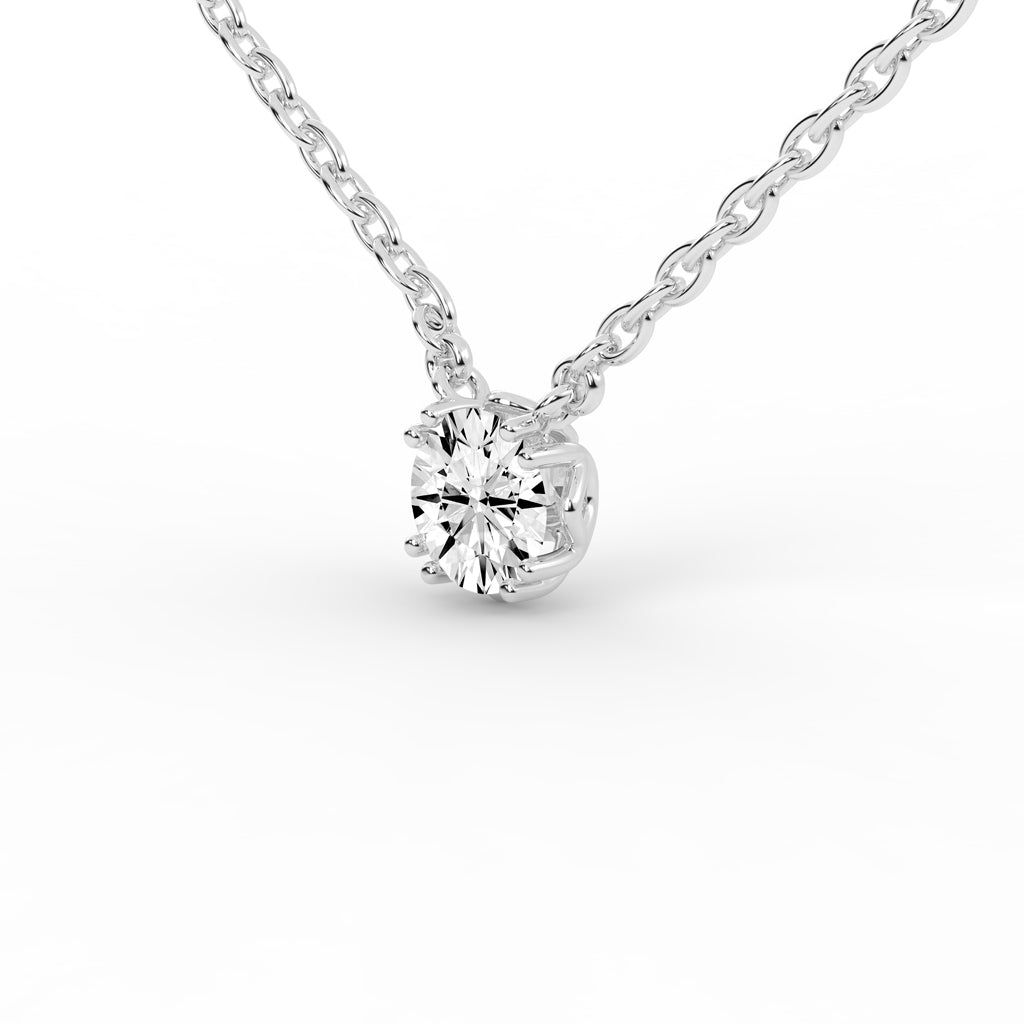 1Ct Round Shape Rose Gold Solitaire Pendants