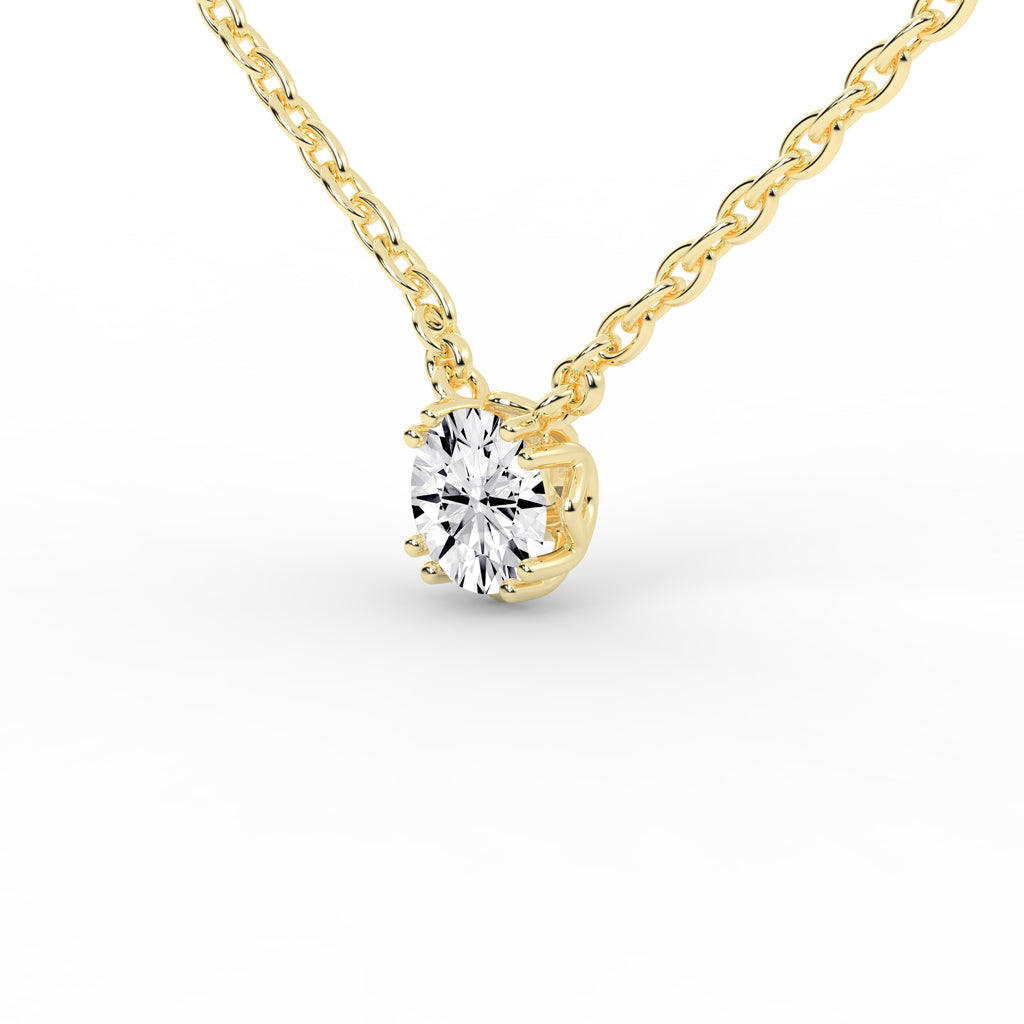 1Ct Round Shape Rose Gold Solitaire Pendants