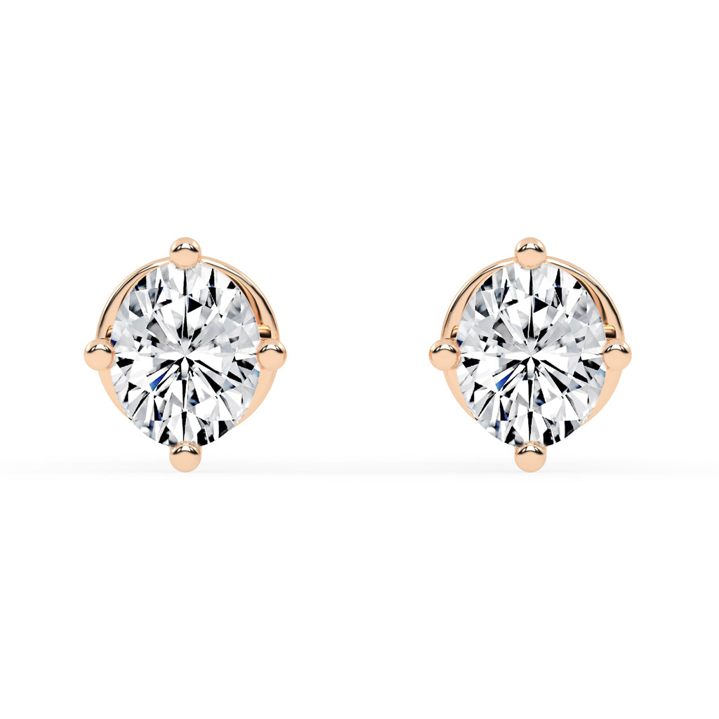 0.25Ct Oval Shape Yellow Gold Solitaire Studs Earrings