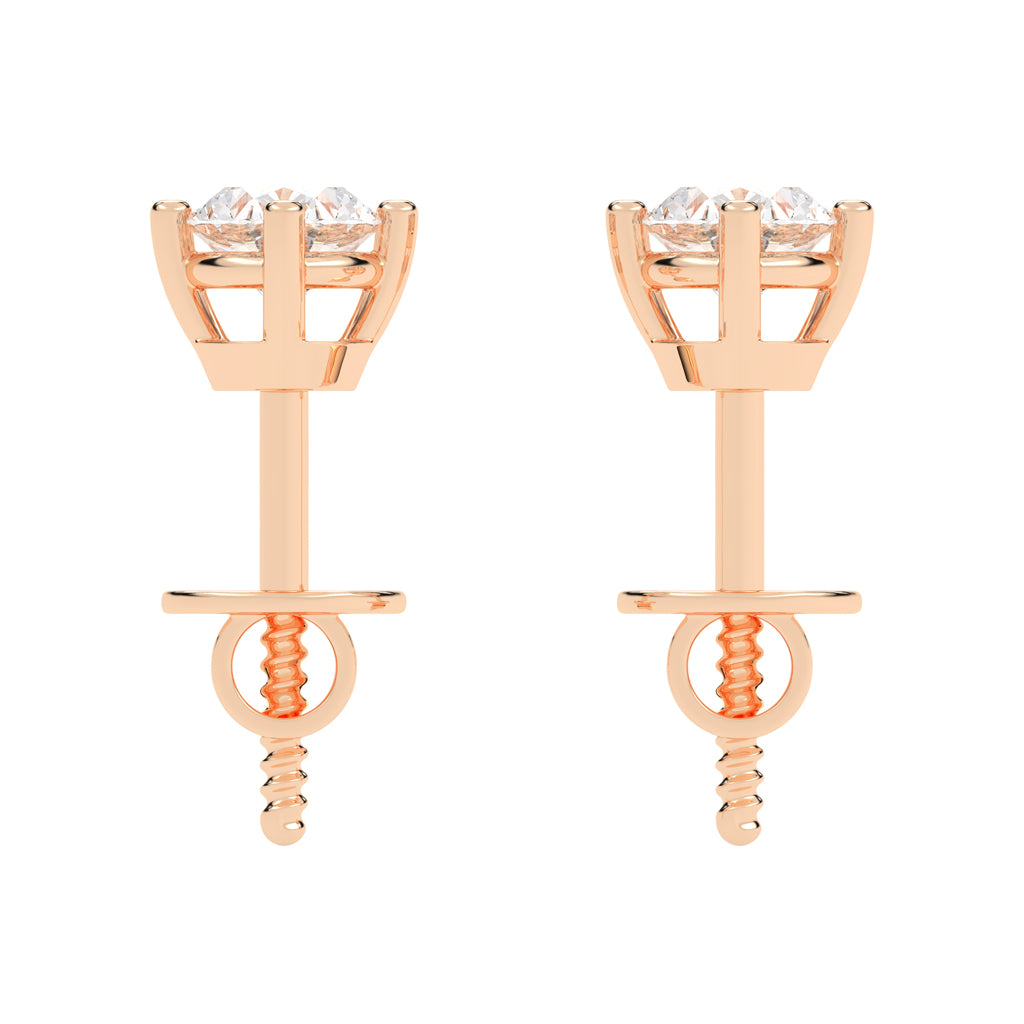 0.25Ct Oval Shape Yellow Gold Solitaire Studs Earrings