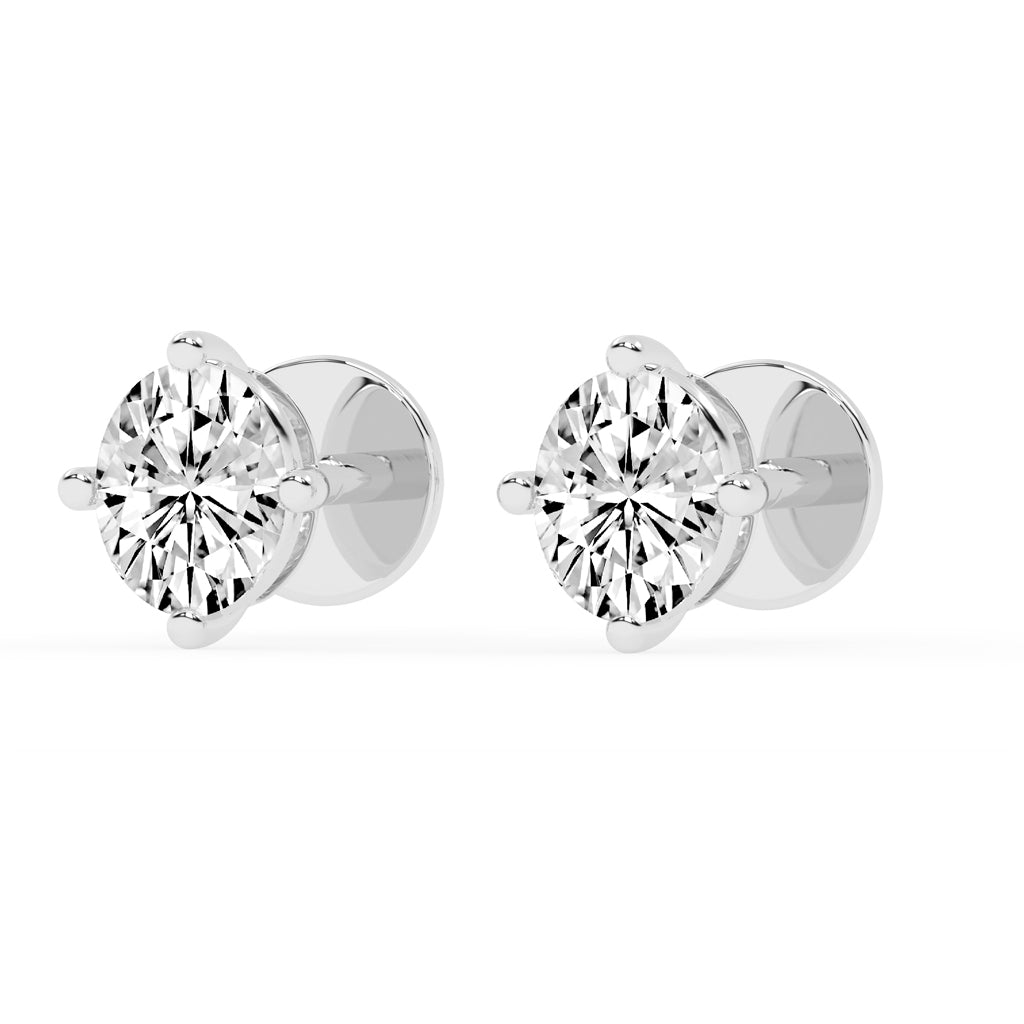 0.25Ct Oval Shape Yellow Gold Solitaire Studs Earrings