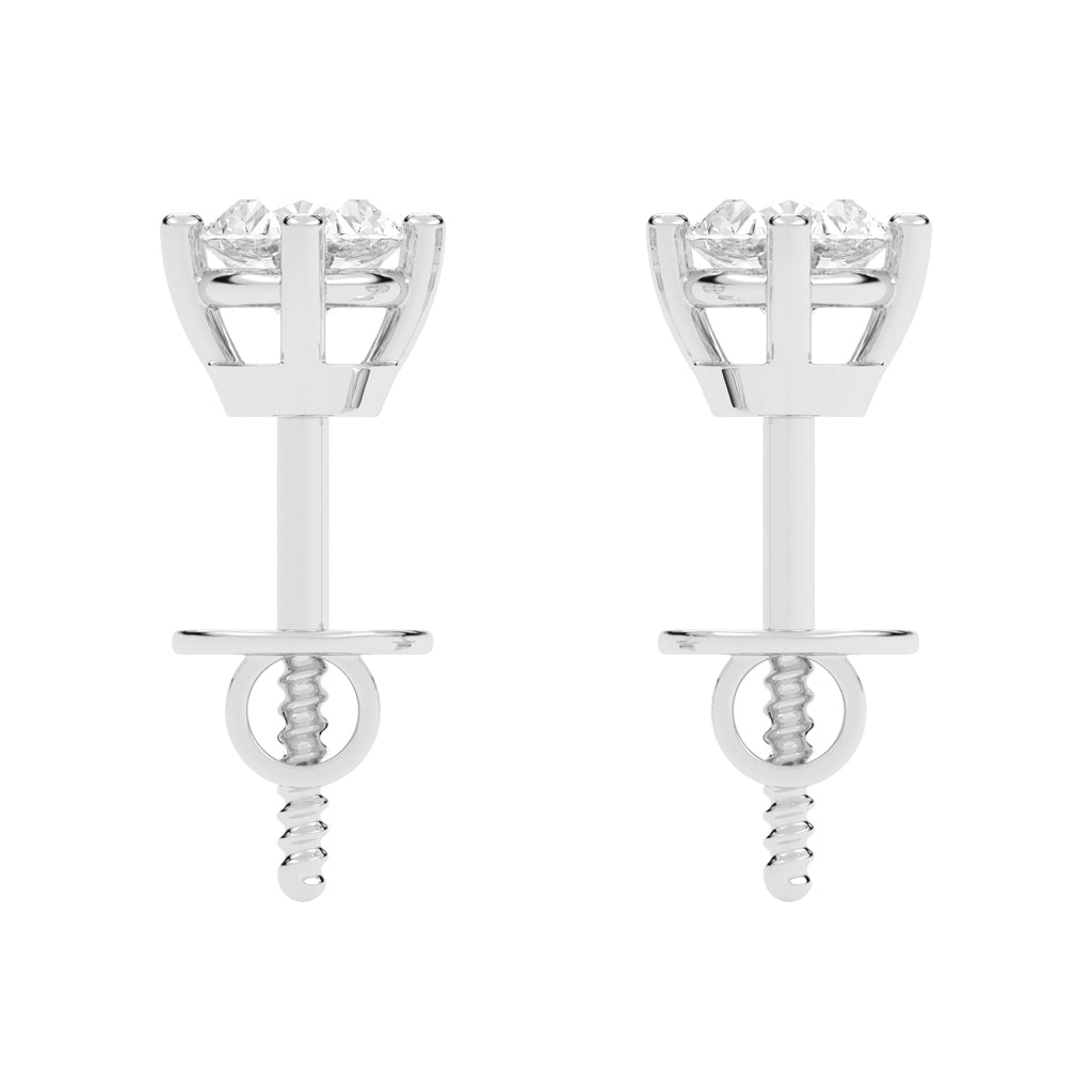 0.25Ct Oval Shape Yellow Gold Solitaire Studs Earrings