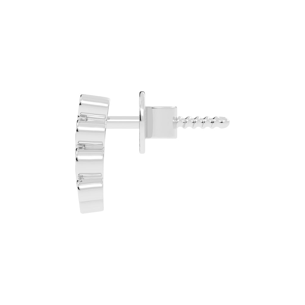 Eternal Bloom Round Shape Yellow Gold Delicate Earrings