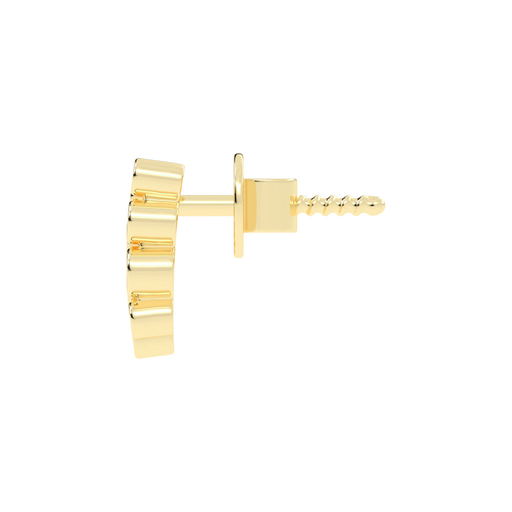 Eternal Bloom Round Shape Yellow Gold Delicate Earrings