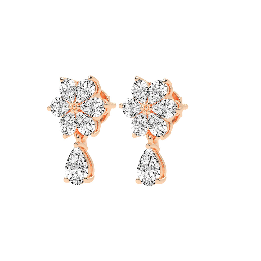 3.25Ct Pear Shape Gold Fancy Studs Earrings