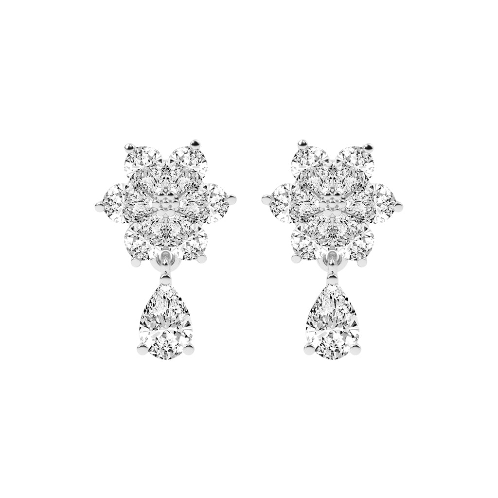 3.25Ct Pear Shape Gold Fancy Studs Earrings