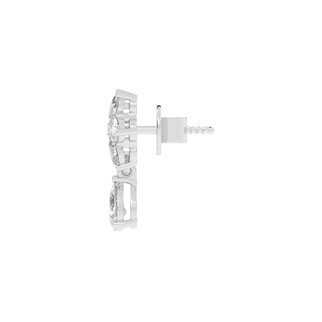 3.25Ct Pear Shape Gold Fancy Studs Earrings