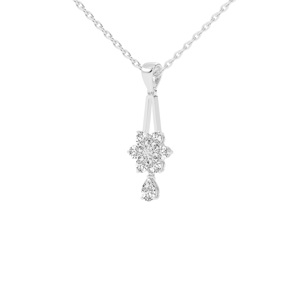 Quinn 2.25Ct Floral Style Fancy Lab Diamond Pendant
