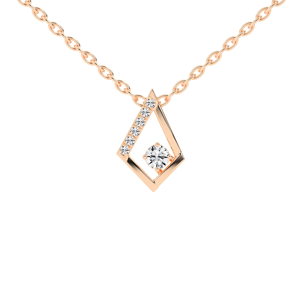 Adele Geometric Round Cut Delicate Lab Diamond Pendant