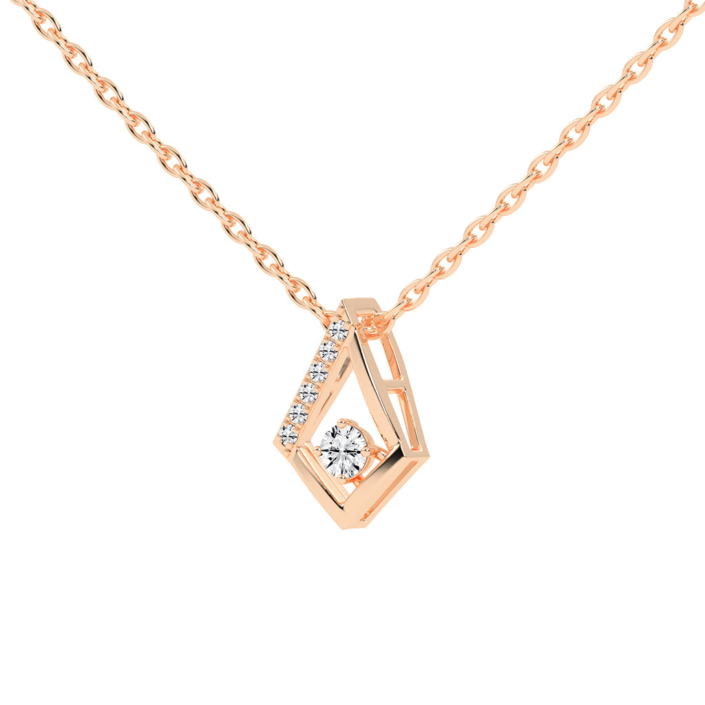 Adele Geometric Round Cut Delicate Lab Diamond Pendant
