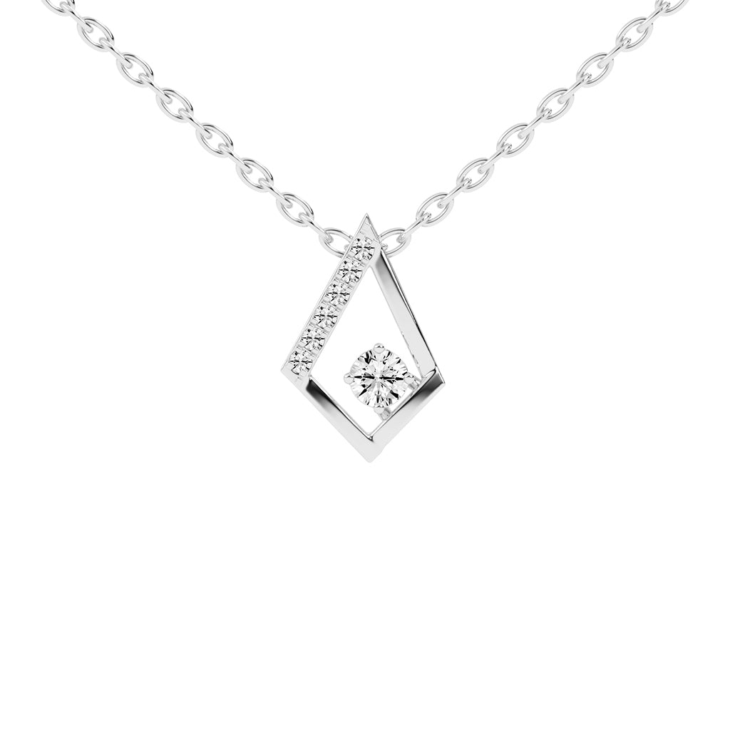 Adele Geometric Round Cut Delicate Lab Diamond Pendant
