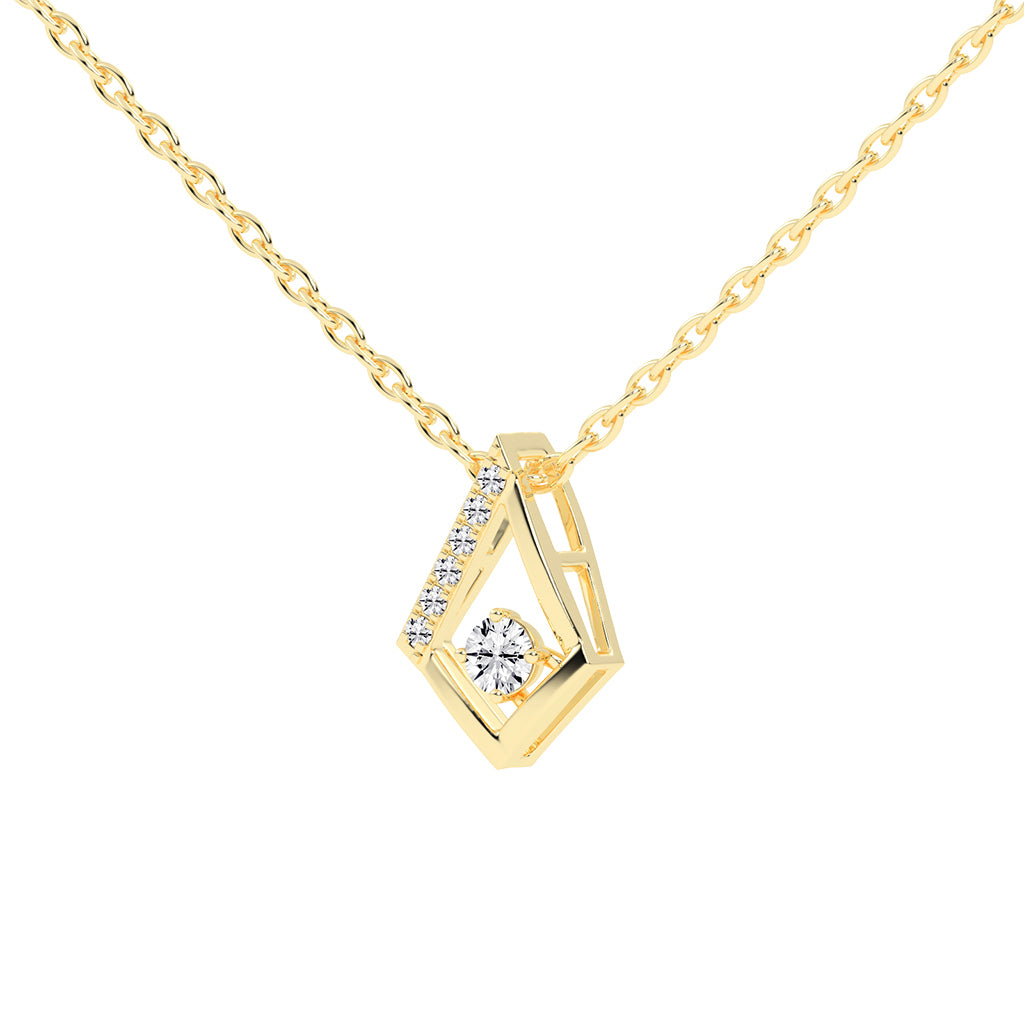 Adele Geometric Round Cut Delicate Lab Diamond Pendant