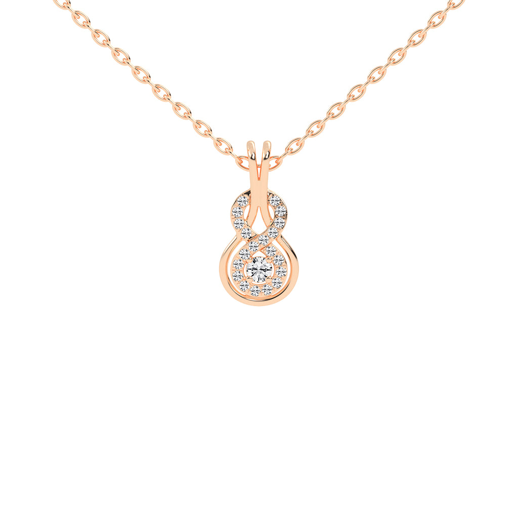 Adele Infinity Round Cut Delicate Lab Diamond Pendant