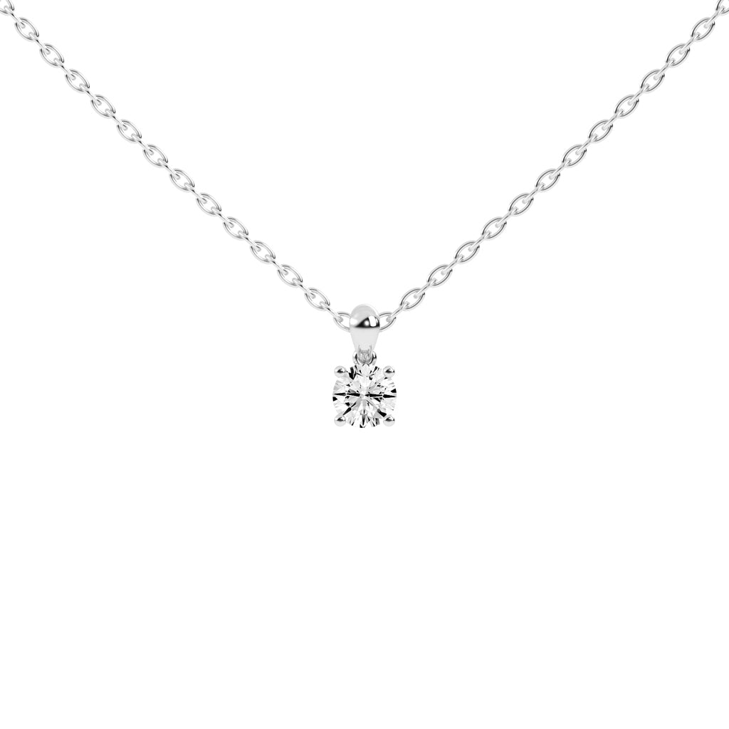 1Ct Round Shape Gold Solitaire Pendants