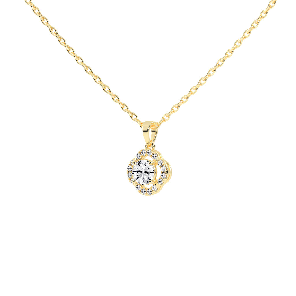 Corina 1.25Ct Round Cut Flower Halo Lab Diamond Pendant