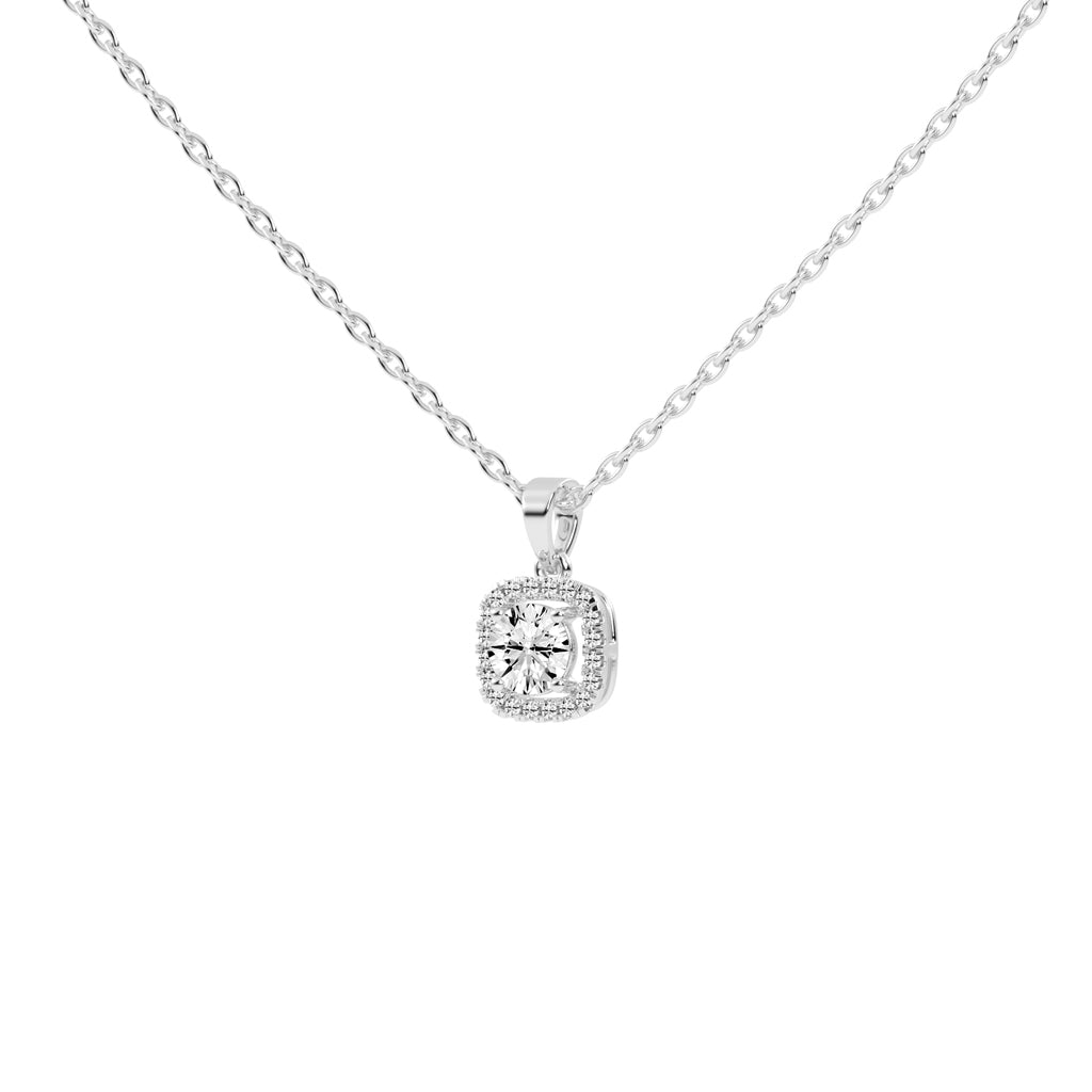 Seraphis 1Ct Round Cut Square Halo Lab Diamond Pendant