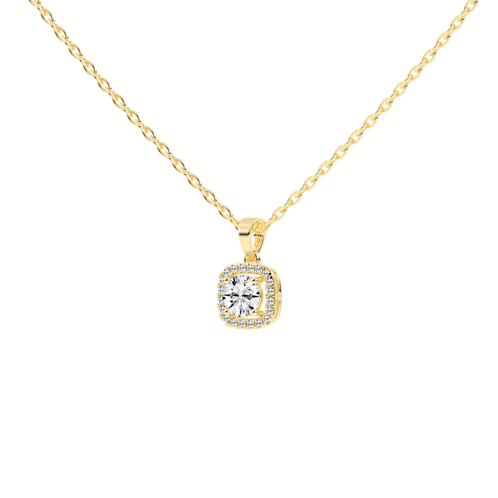 Seraphis 1Ct Round Cut Square Halo Lab Diamond Pendant